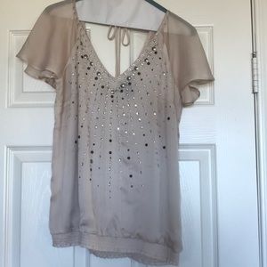 Tan studded blouse